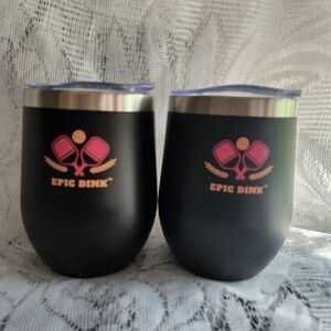 Black Insulated Tumblers 2-12 Ounces Cup.